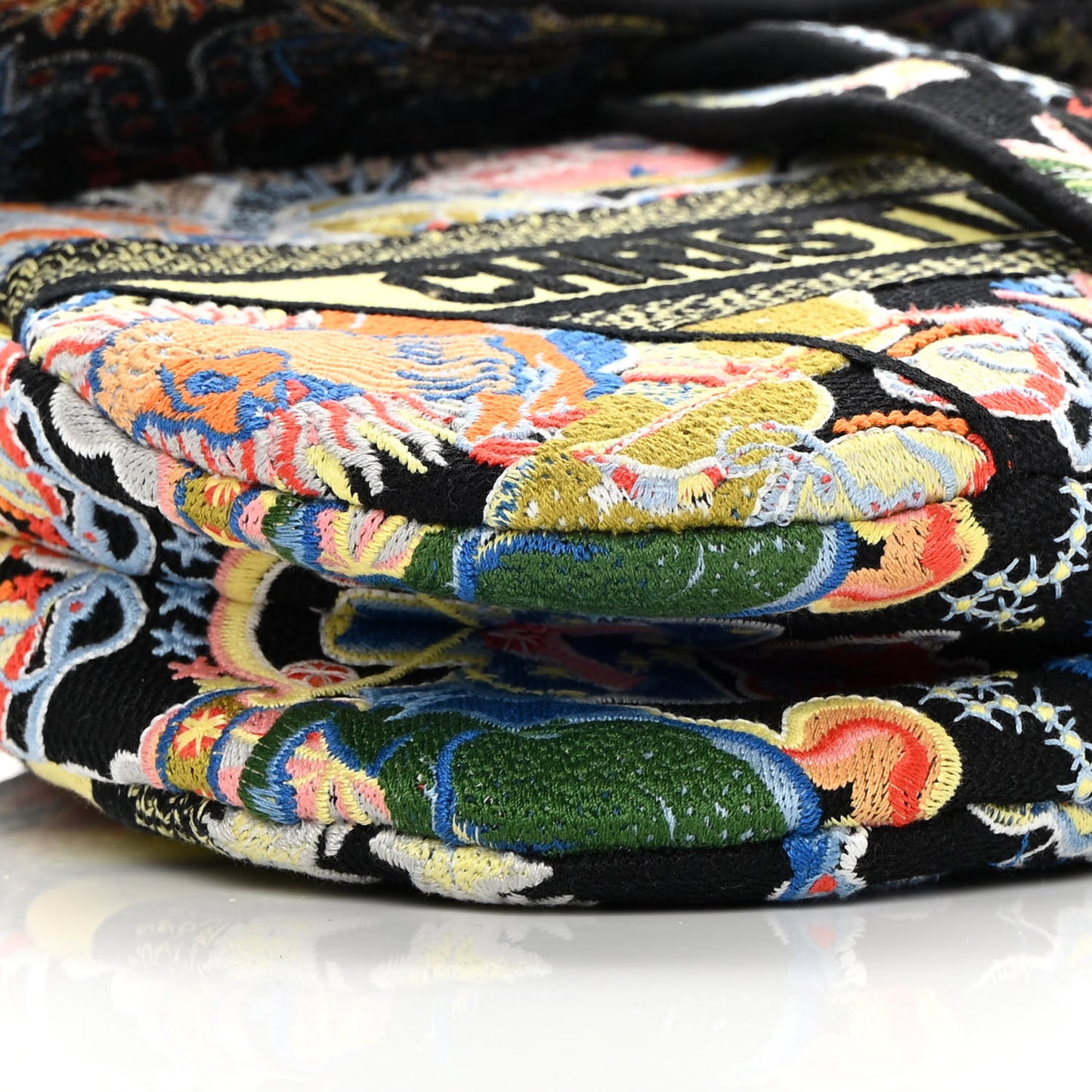 Canvas Embroidered Zodiac Fantastico Saddle Bag Black Multicolor