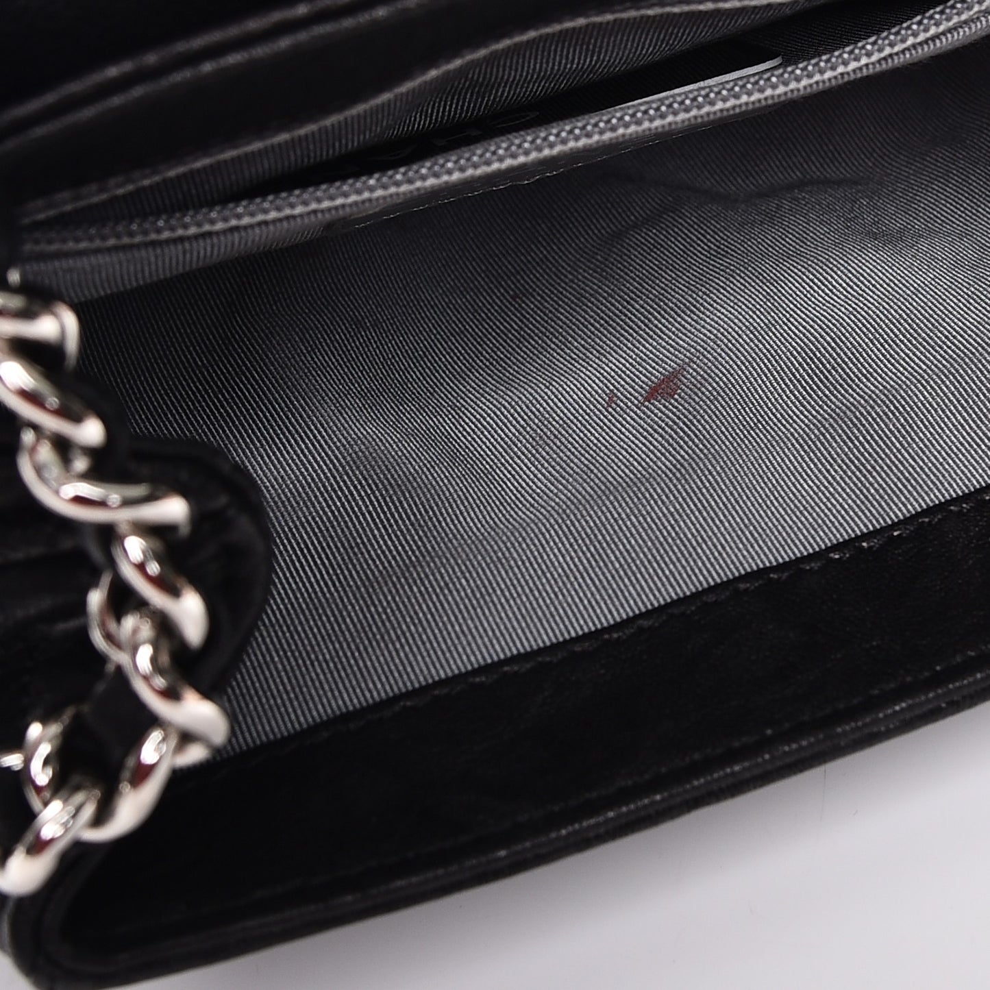 Washed Lambskin Quilted Mini Chain Around Flap Black