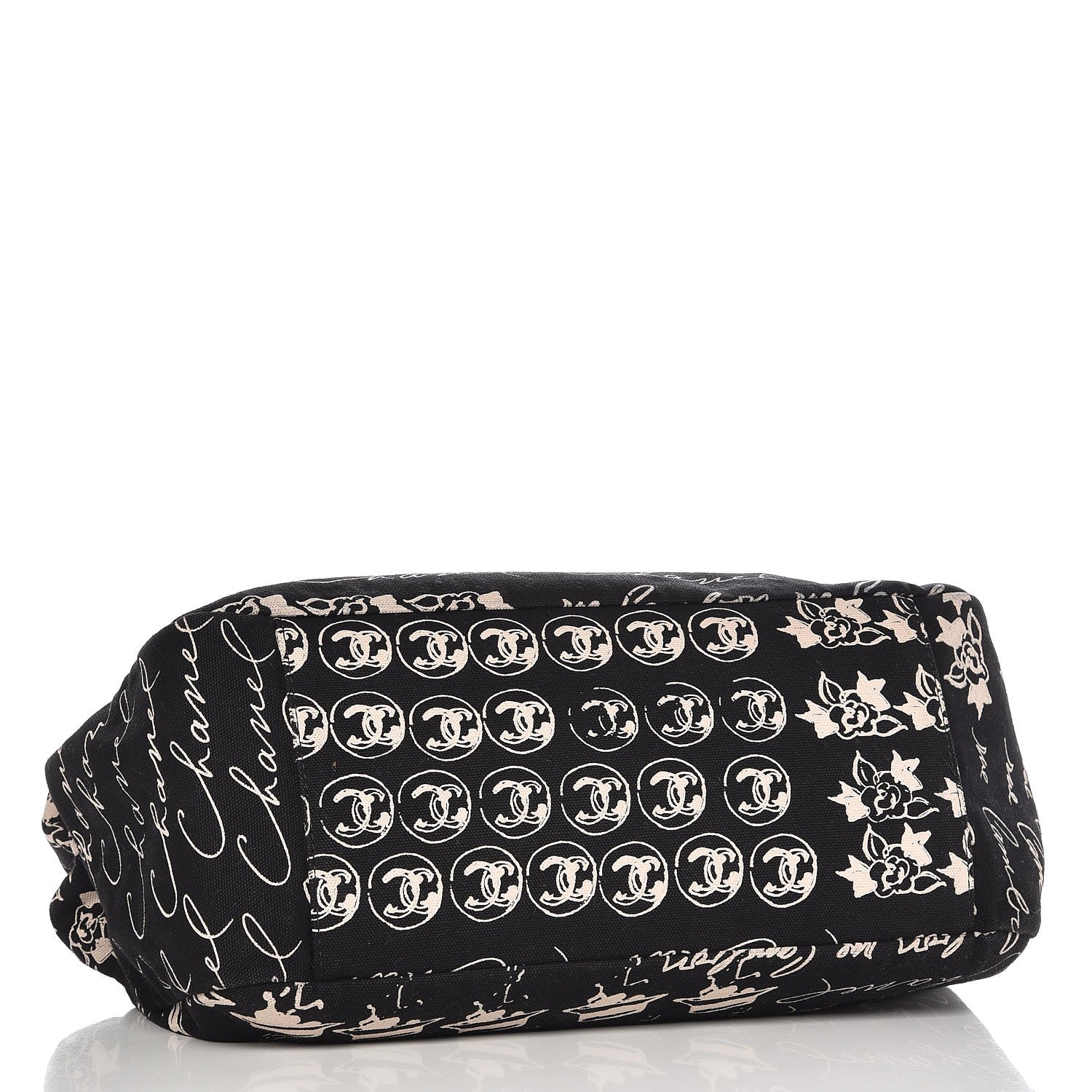 Chanel Canvas Camellia Flower Tote Black 4 of 7