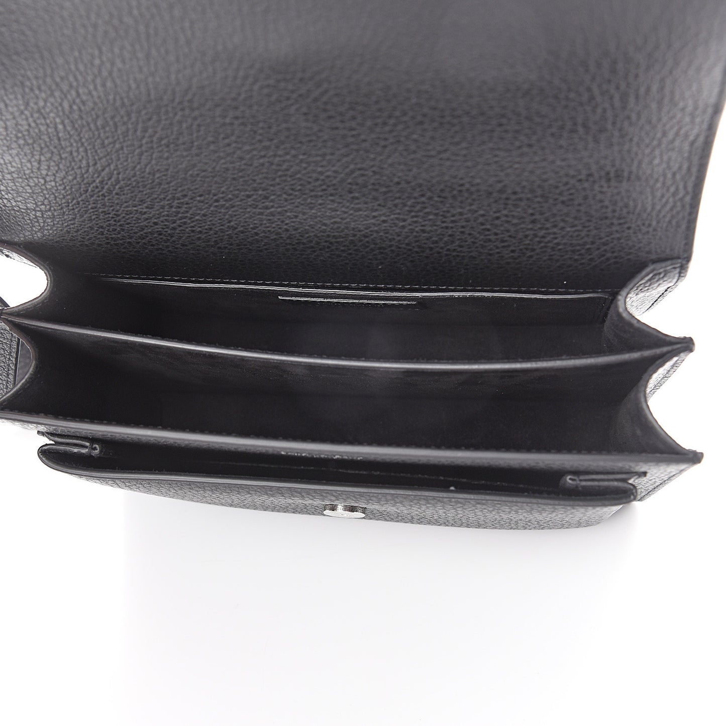 Grained Calfskin Medium Monogram Sunset Satchel Black