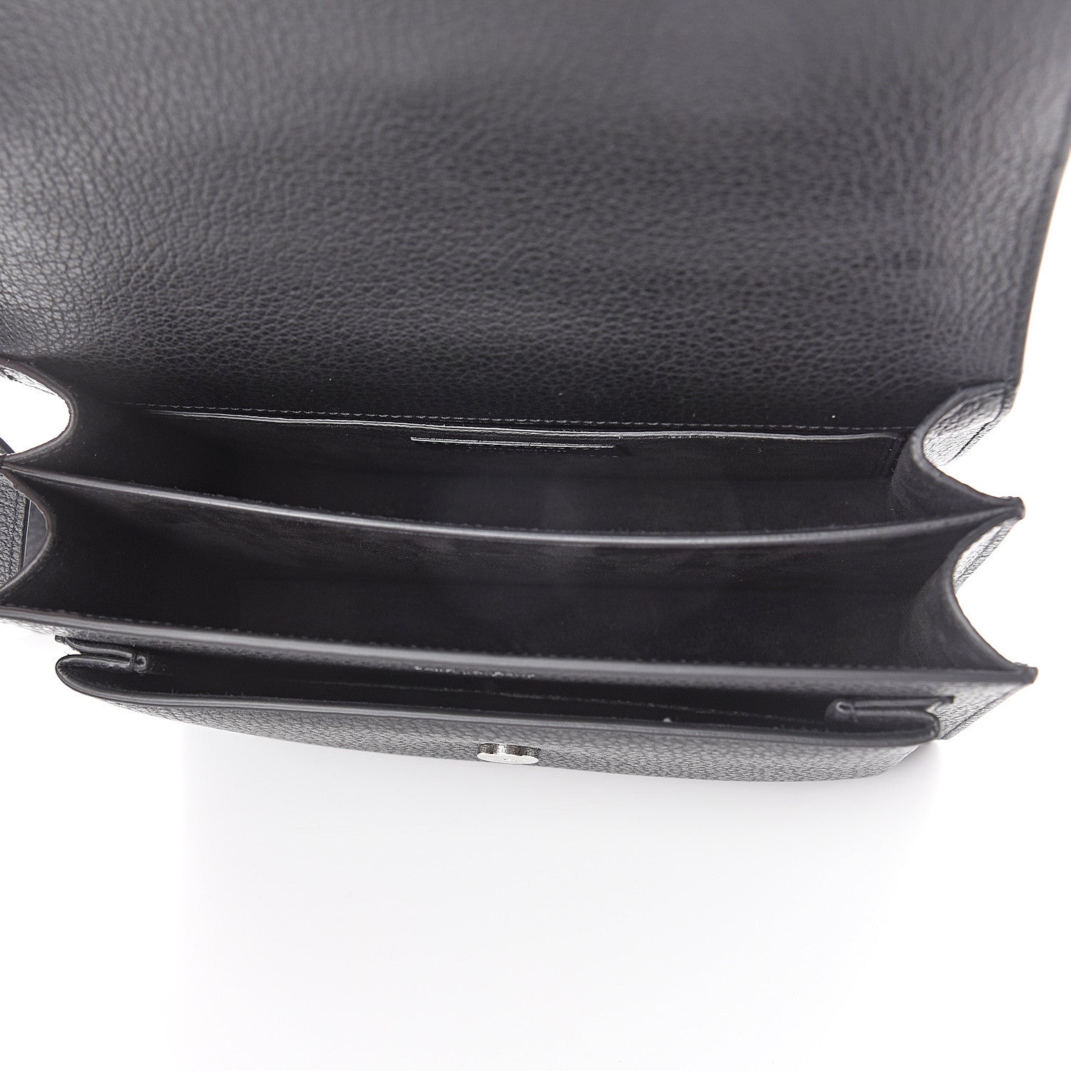 Saint Laurent Grained Calfskin Medium Monogram Sunset Satchel Black 4 of 8