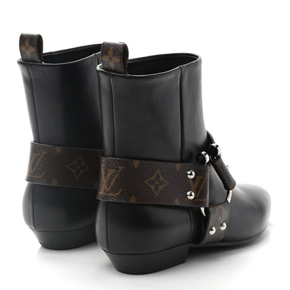 Louis Vuitton Calfskin Monogram Rhapsody Ankle Boots 37.5 Black 3 of 8