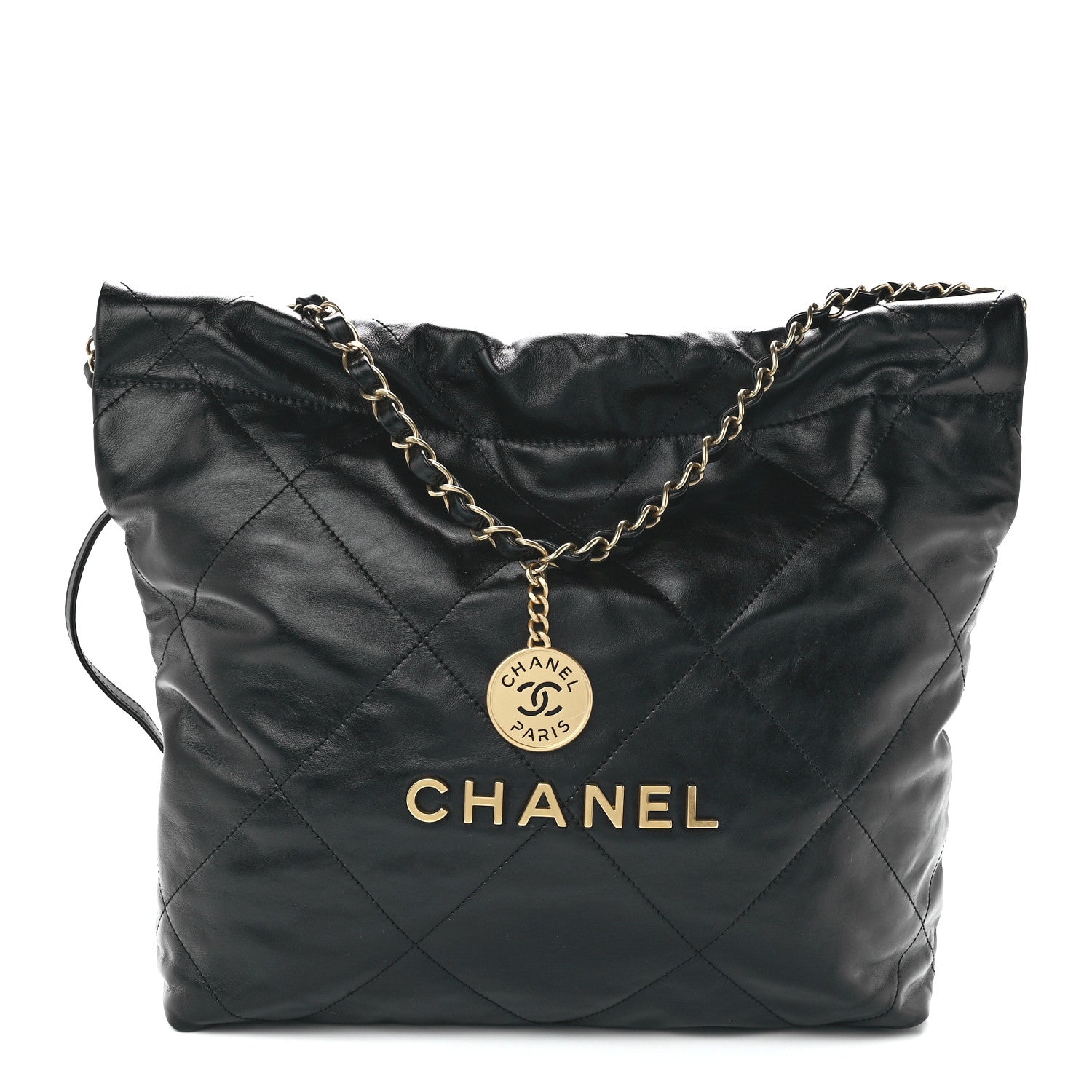 Chanel Shiny Calfskin Quilted Small Chanel 22 Black 3 of 13