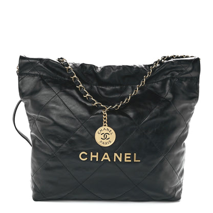 Chanel Shiny Calfskin Quilted Small Chanel 22 Black 3 of 13