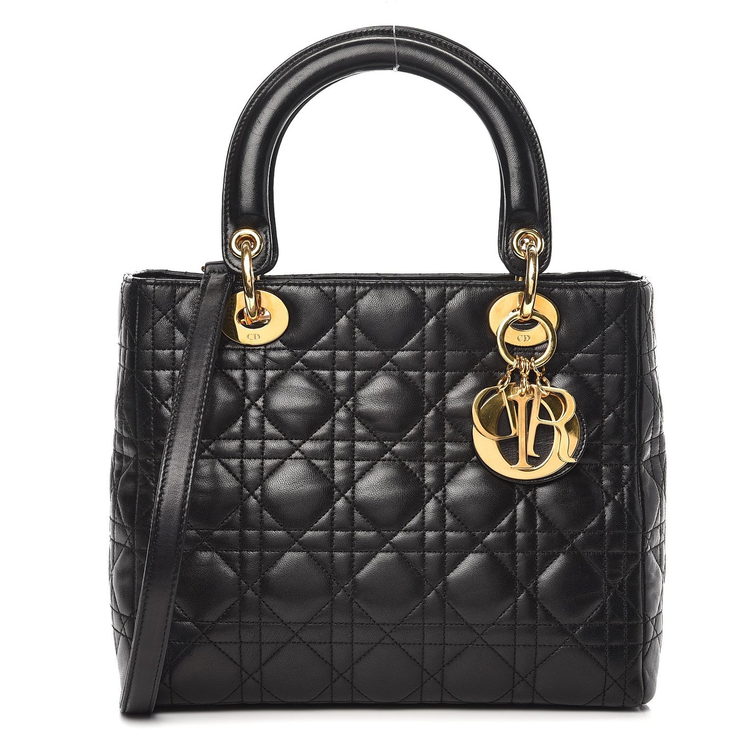 Lambskin Cannage Medium Lady Dior Black
