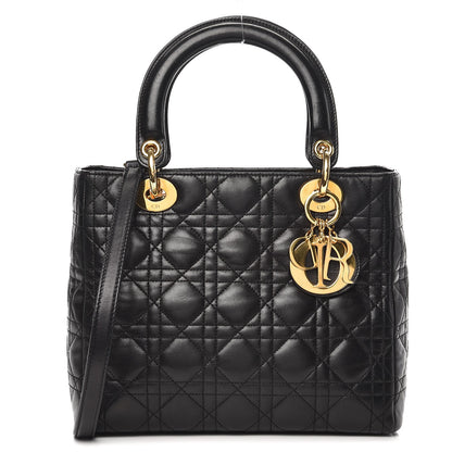 Christian Dior Lambskin Cannage Medium Lady Dior Black 1 of 8