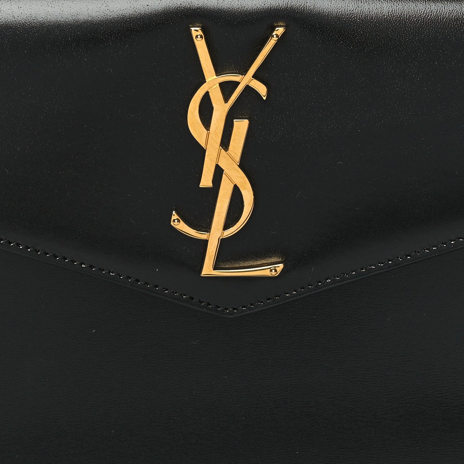 Saint Laurent Smooth Shiny Calfskin Monogram Uptown Pouch Black 8 of 11