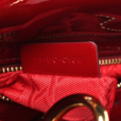 Christian Dior Patent Cannage Mini Lady Dior Red 6 of 9