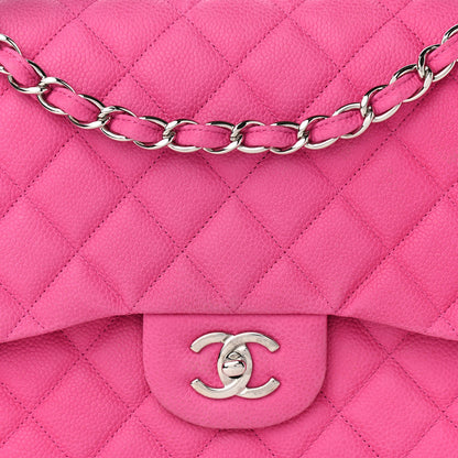 Chanel Iridescent Caviar Quilted Jumbo Double Flap Pink 7 of 13