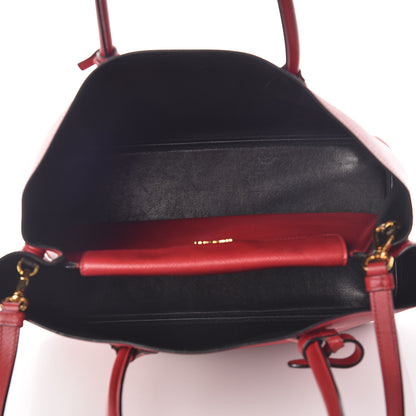 Prada Saffiano Cuir Medium Double Bag Rosso 8 of 13