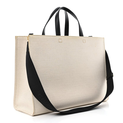 Givenchy Canvas Logo 4G Embossed Medium Tote Beige Black 3 of 14