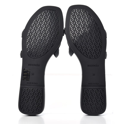 Hermes Rubber Aloha Sandals 38 Black 6 of 11