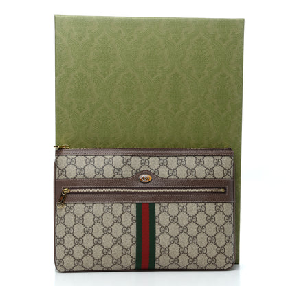 Gucci GG Supreme Monogram Large Ophidia Pouch Clutch Brown 8 of 8