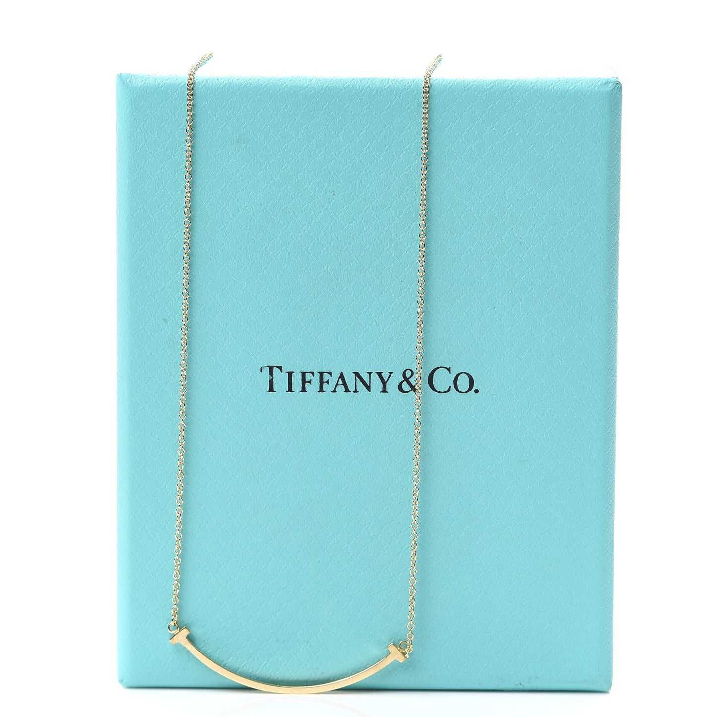 18K Yellow Gold Small T Smile Pendant Necklace