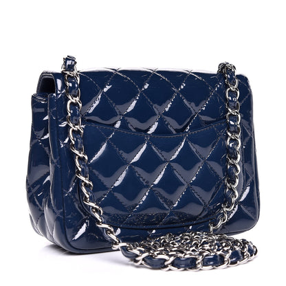 Chanel Patent Quilted Mini Square Flap Navy Blue 3 of 10