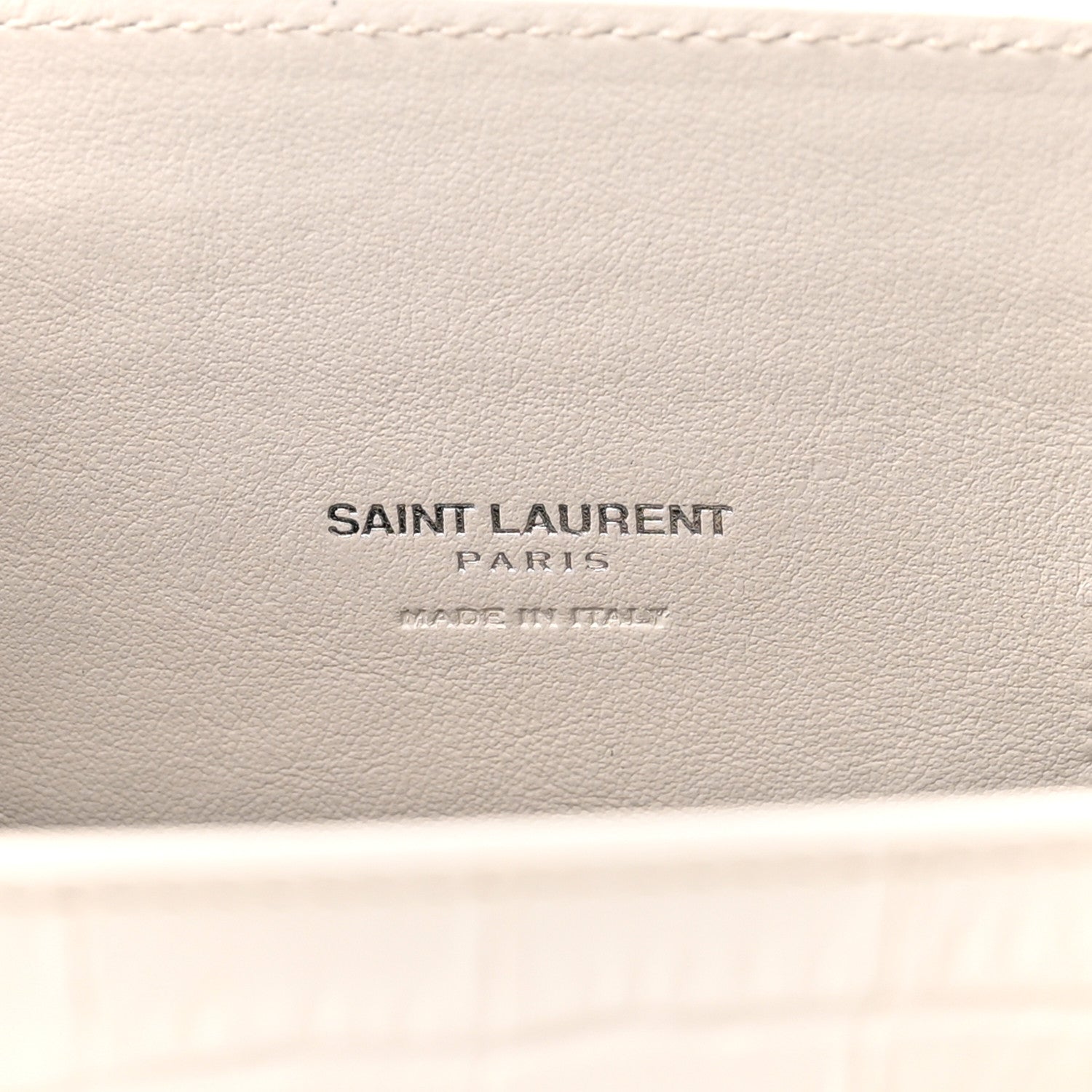 Saint Laurent Calfskin Crocodile Embossed Baby Sac De Jour Gris Perle 6 of 10