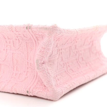 Christian Dior Cotton Toile De Jouy Oblique Embroidered Dior Medaillon Mini Book Tote With Strap Soupir Pink White 8 of 10