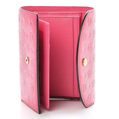 MCM Embossed Saffiano Tri-Fold Flap Wallet Pink 5 of 9