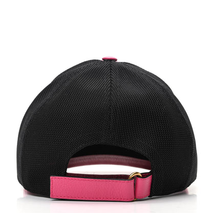 Gucci Cripto Calfskin Logo Baseball Hat M Fuxia Black 5 of 7