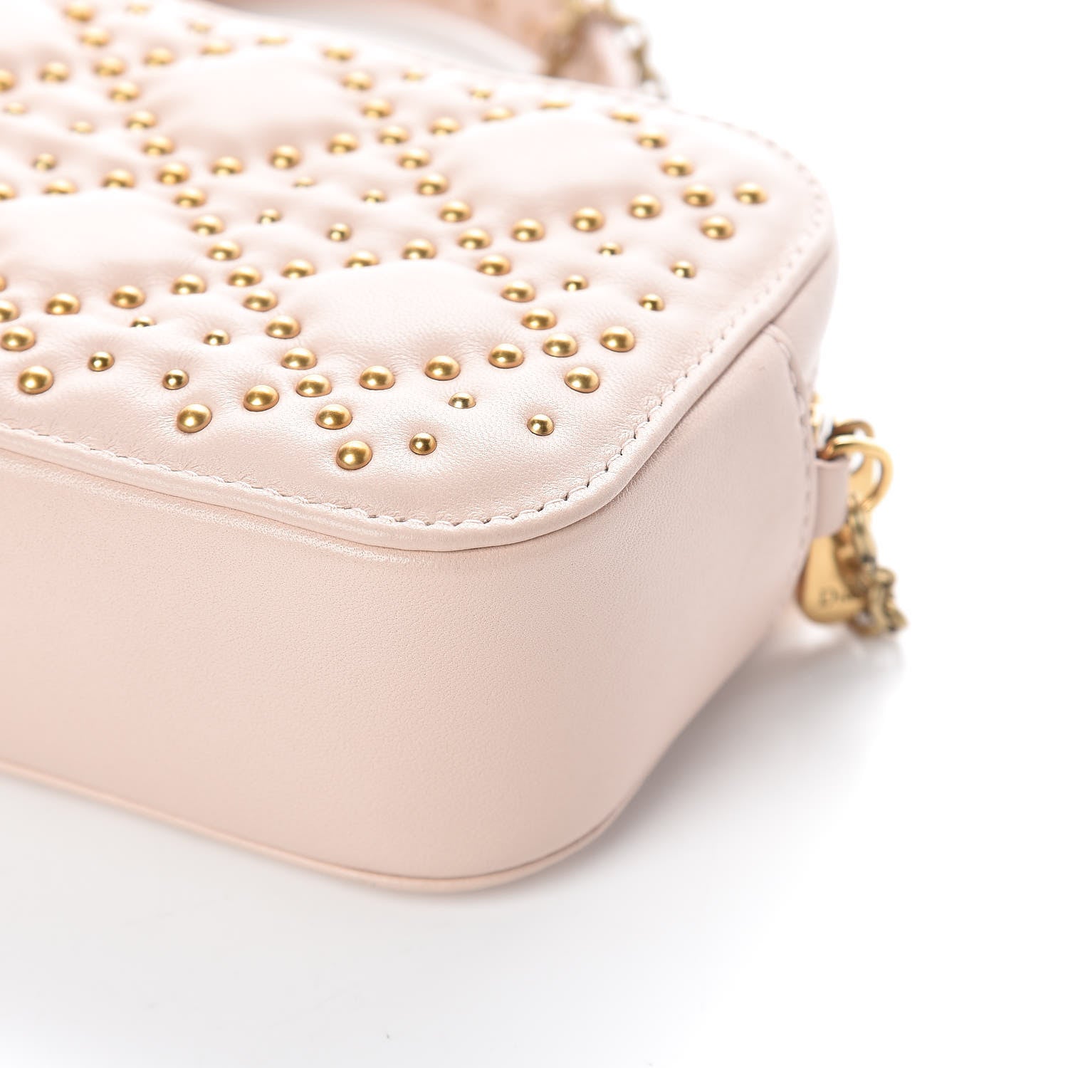 Christian Dior Lambskin Cannage Studded Lady Dior Camera Case Pouch Light Pink 10 of 10