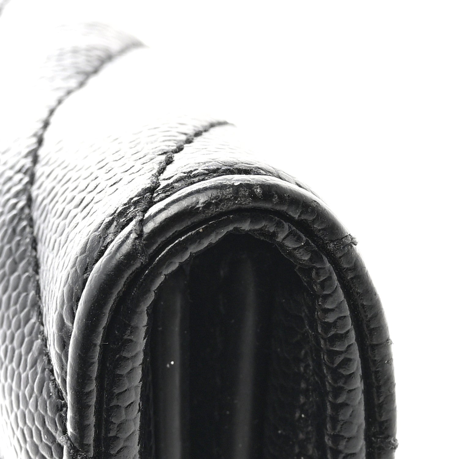 Saint Laurent Grain De Poudre Matelasse Chevron Monogram Flap Wallet Black 10 of 11