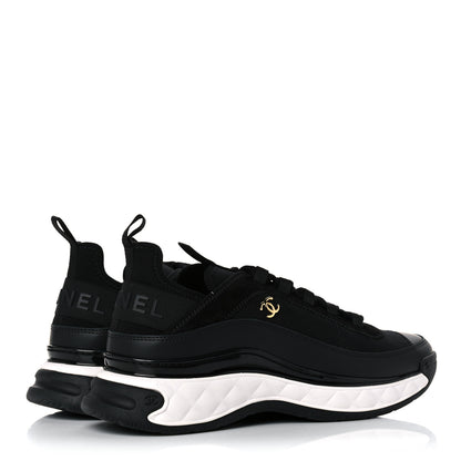 Chanel Velvet Calfskin Mixed Fibers CC Sneakers 42 Black 4 of 9