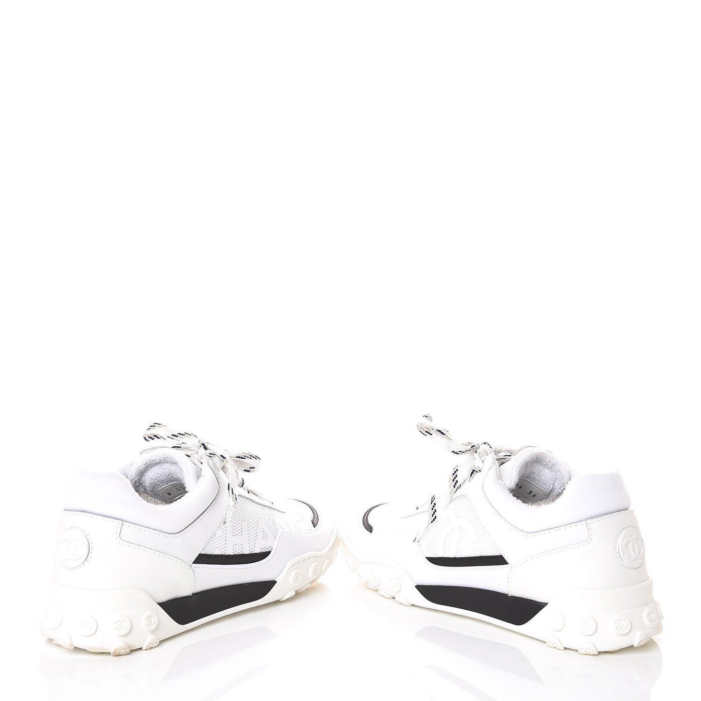 Calfskin Mesh Sneakers 36 White