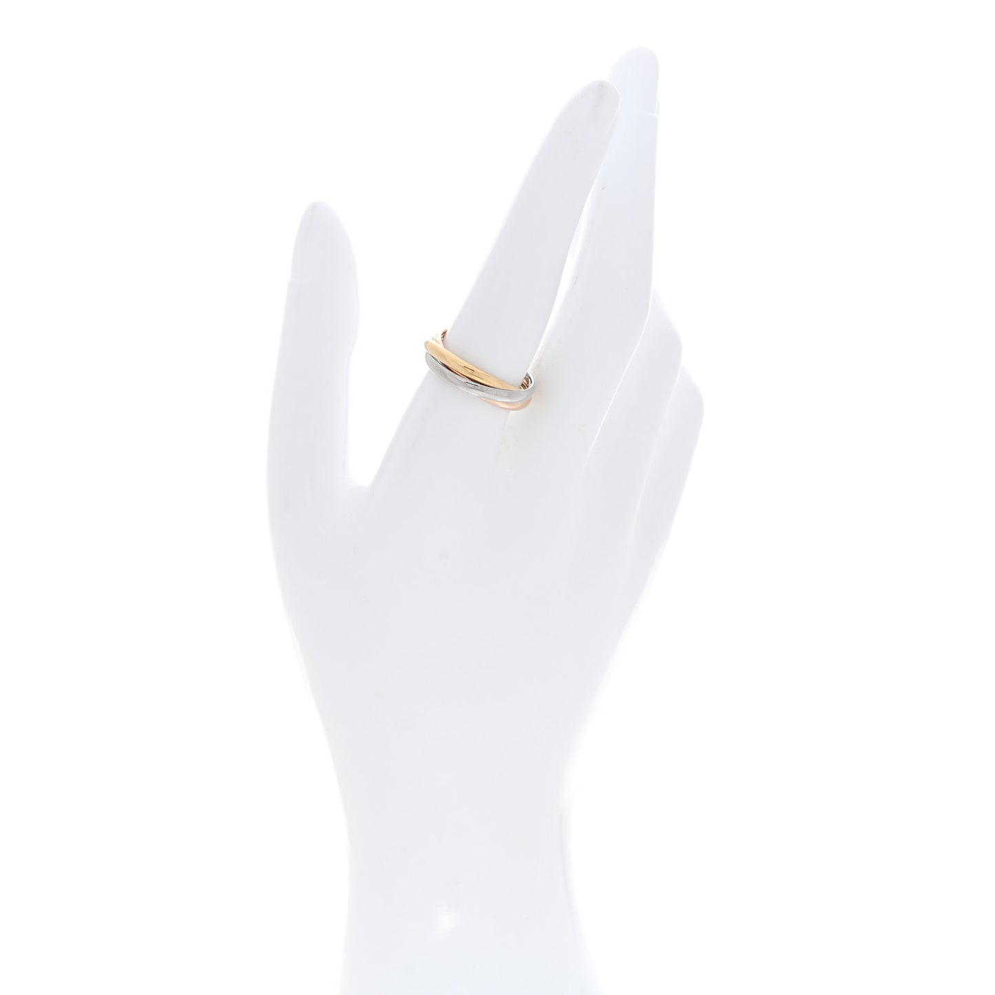 18K Pink Yellow White Gold Small Trinity Ring 57 8