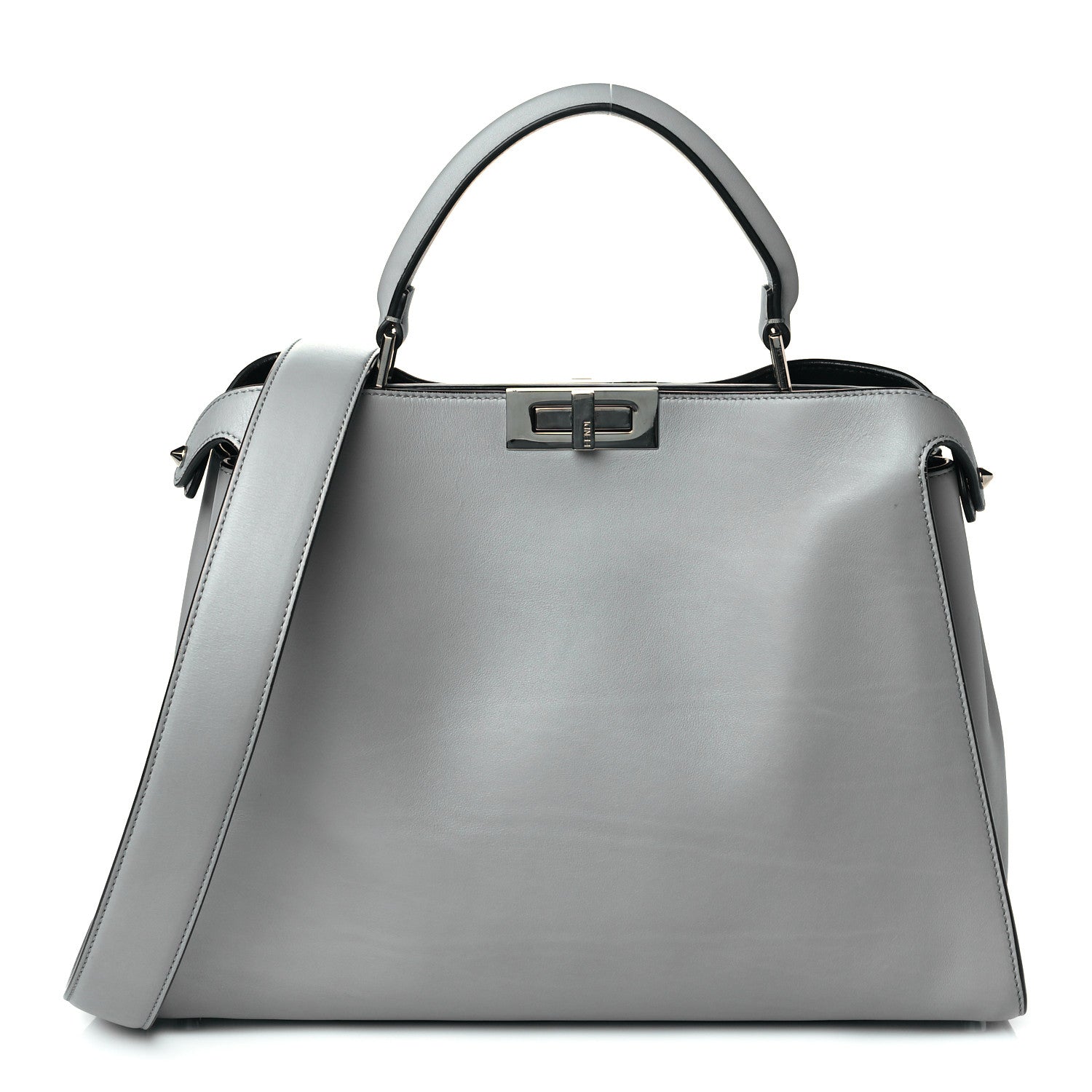 Fendi Vitello Tahiti Burro Large Peekaboo Iconic Essentially Satchel Ardesia Dark Blue 1 of 9