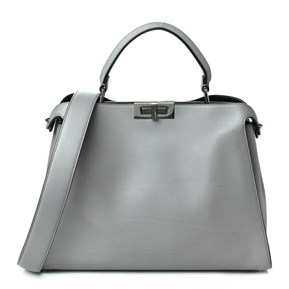 Fendi Vitello Tahiti Burro Large Peekaboo Iconic Essentially Satchel Ardesia Dark Blue 1 of 9