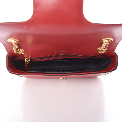 Prada Saffiano Flap Shoulder Bag Fuoco 5 of 10
