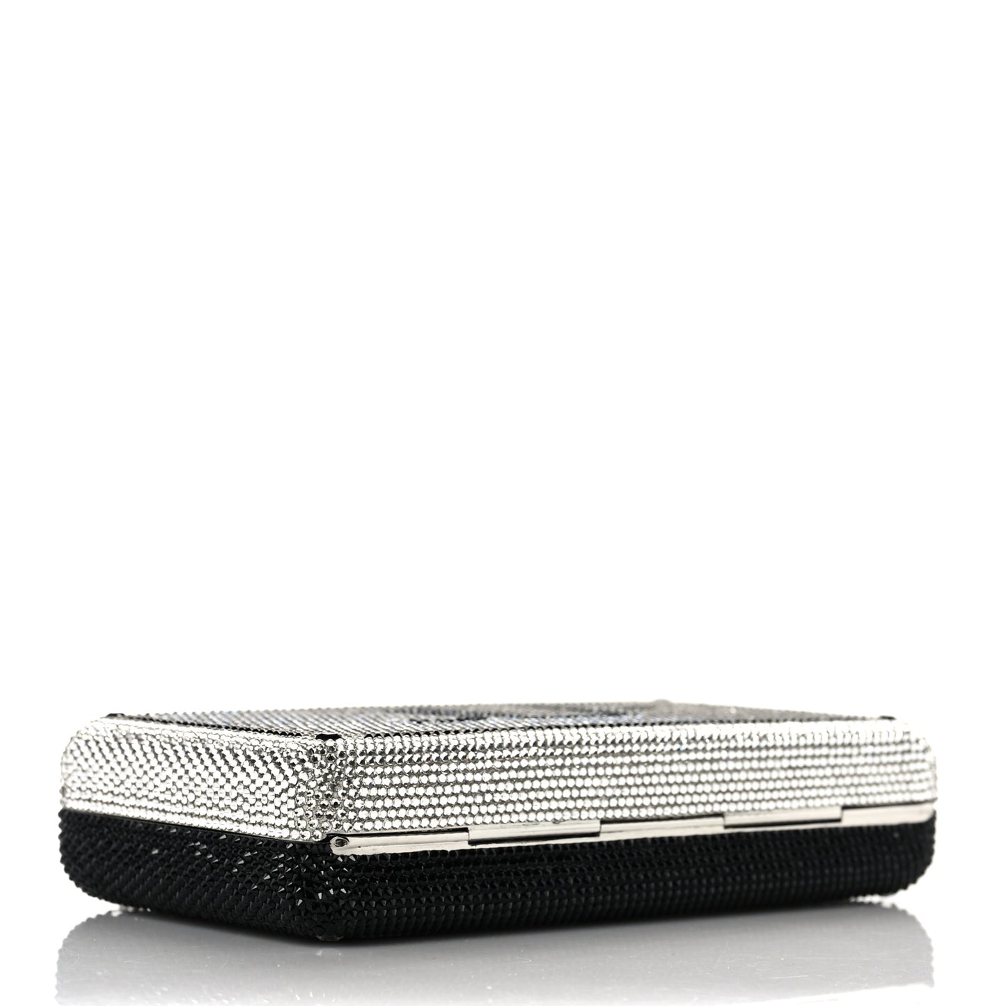 Crystal Bespoke Slim Slide Clutch Black Silver