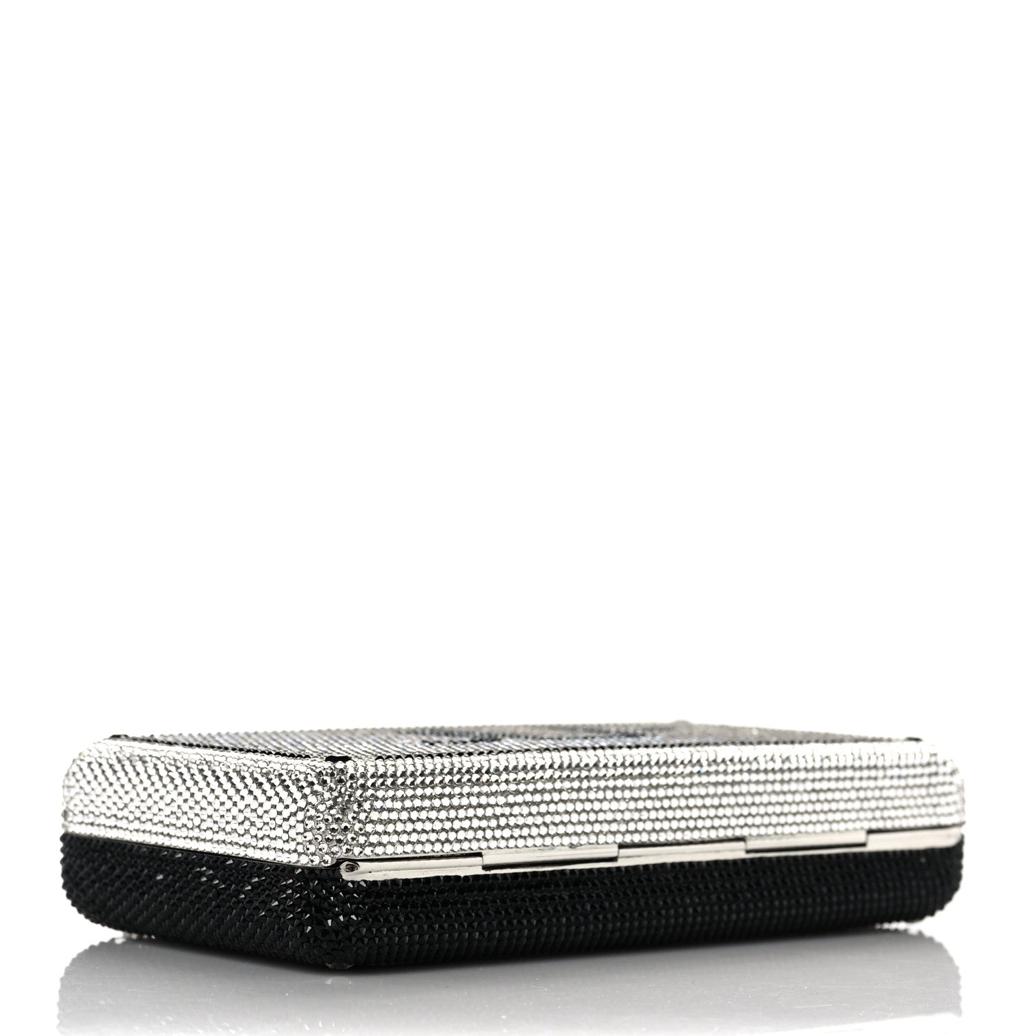Judith Leiber Crystal Bespoke Slim Slide Clutch Black Silver 4 of 8
