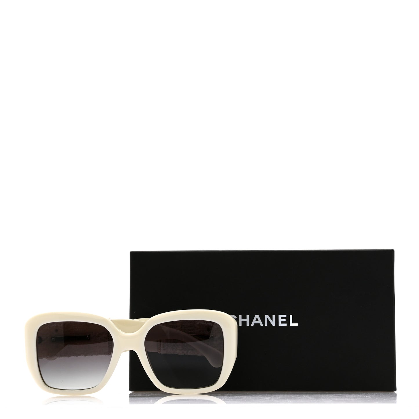 Acetate Tweed Square Sunglasses 5512 White