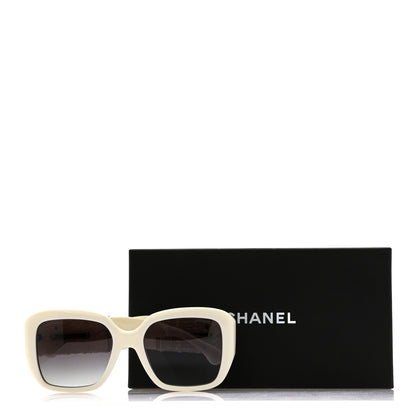 Chanel Acetate Tweed Square Sunglasses 5512 White 7 of 7