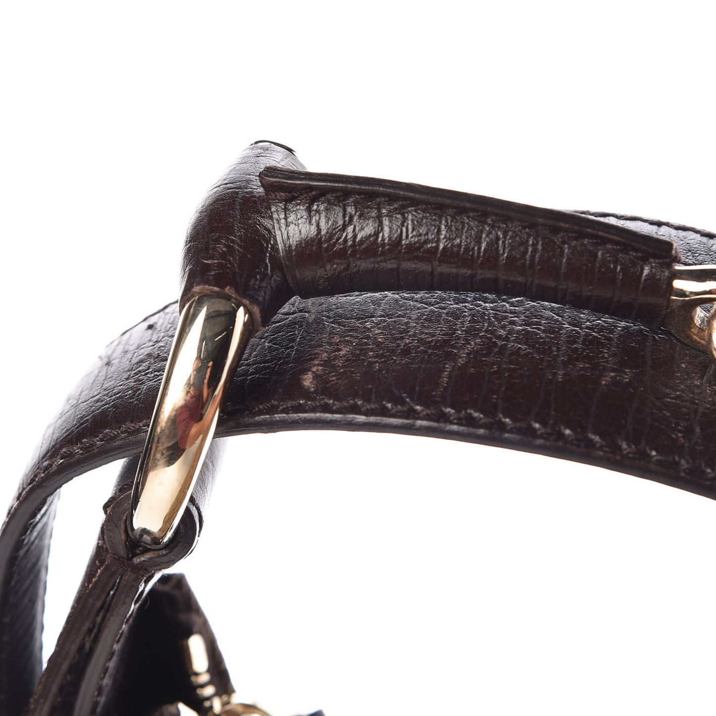 Monogram Medium Horsebit Chain Hobo Dark Brown