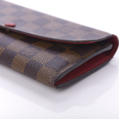 Louis Vuitton Damier Ebene Emilie Wallet Red 7 of 12