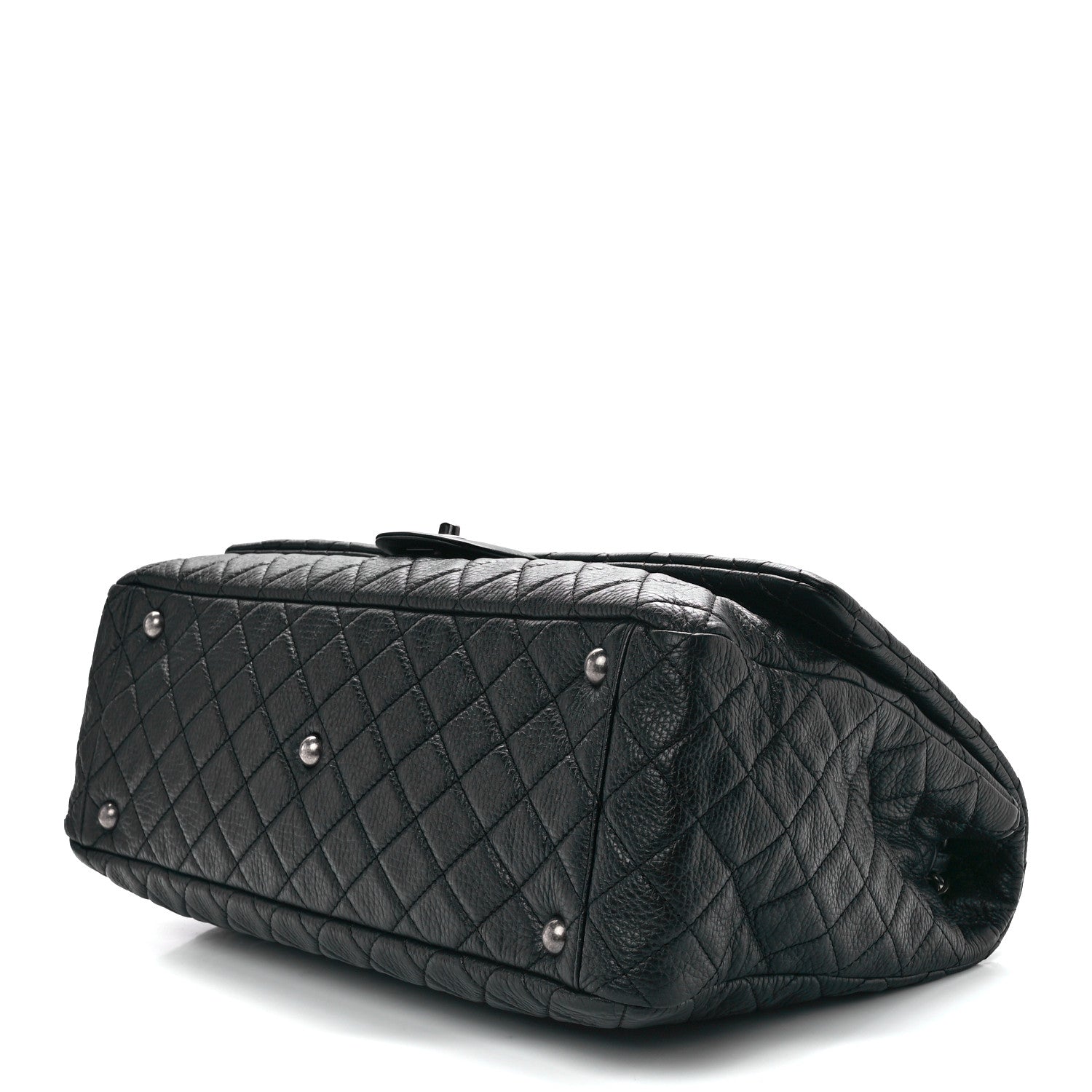 Chanel Calfskin Quilted XXL Travel Flap Bag Black 7 of 9
