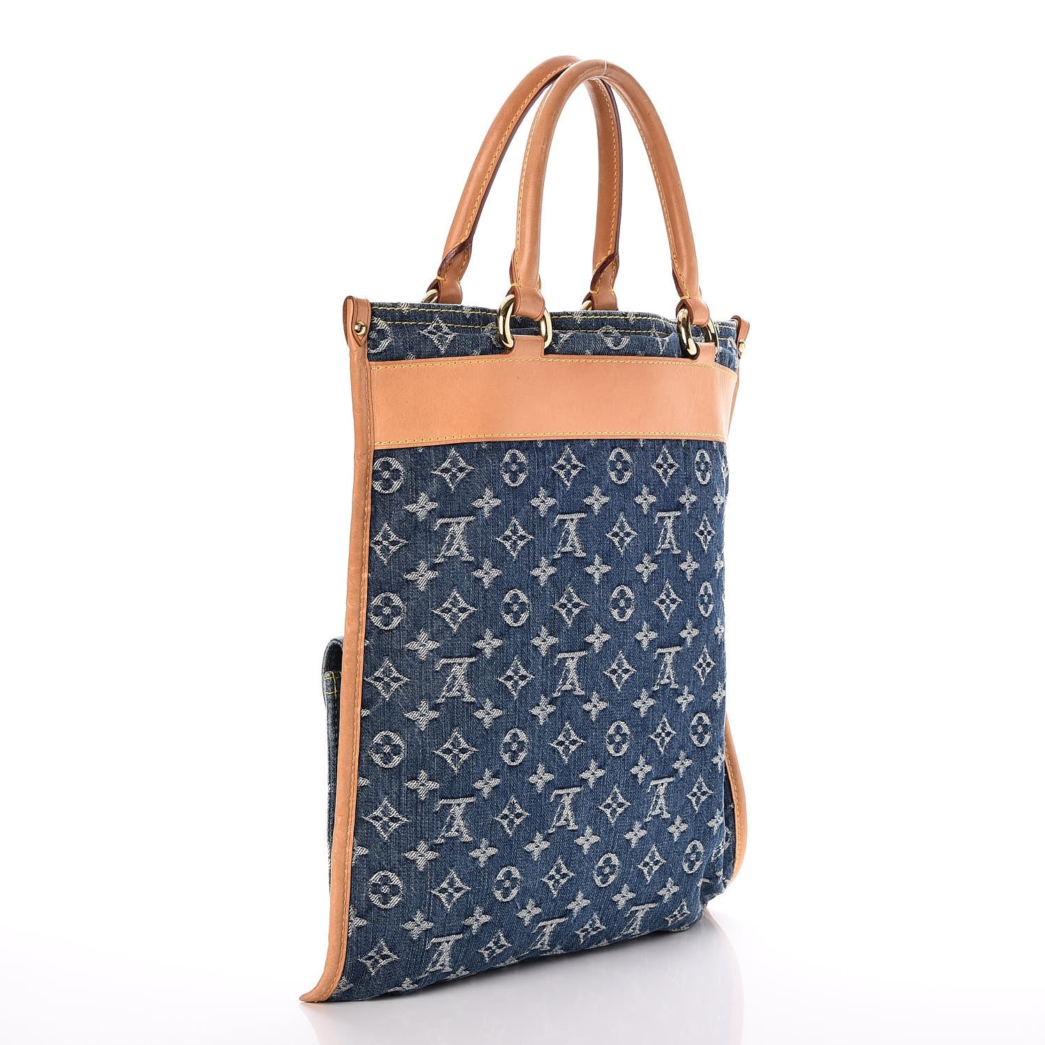 Louis Vuitton Monogram Denim Sac Plat Blue 3 of 7