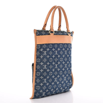 Louis Vuitton Monogram Denim Sac Plat Blue 3 of 7