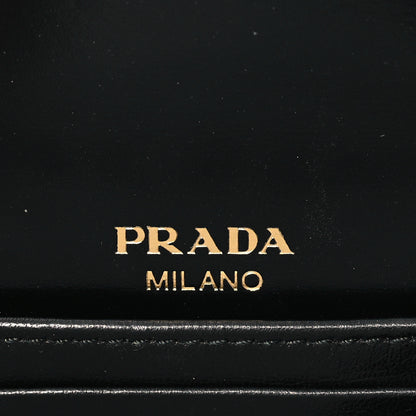 Prada Vitello Envelope Flap Chain Crossbody Bag Black 6 of 8