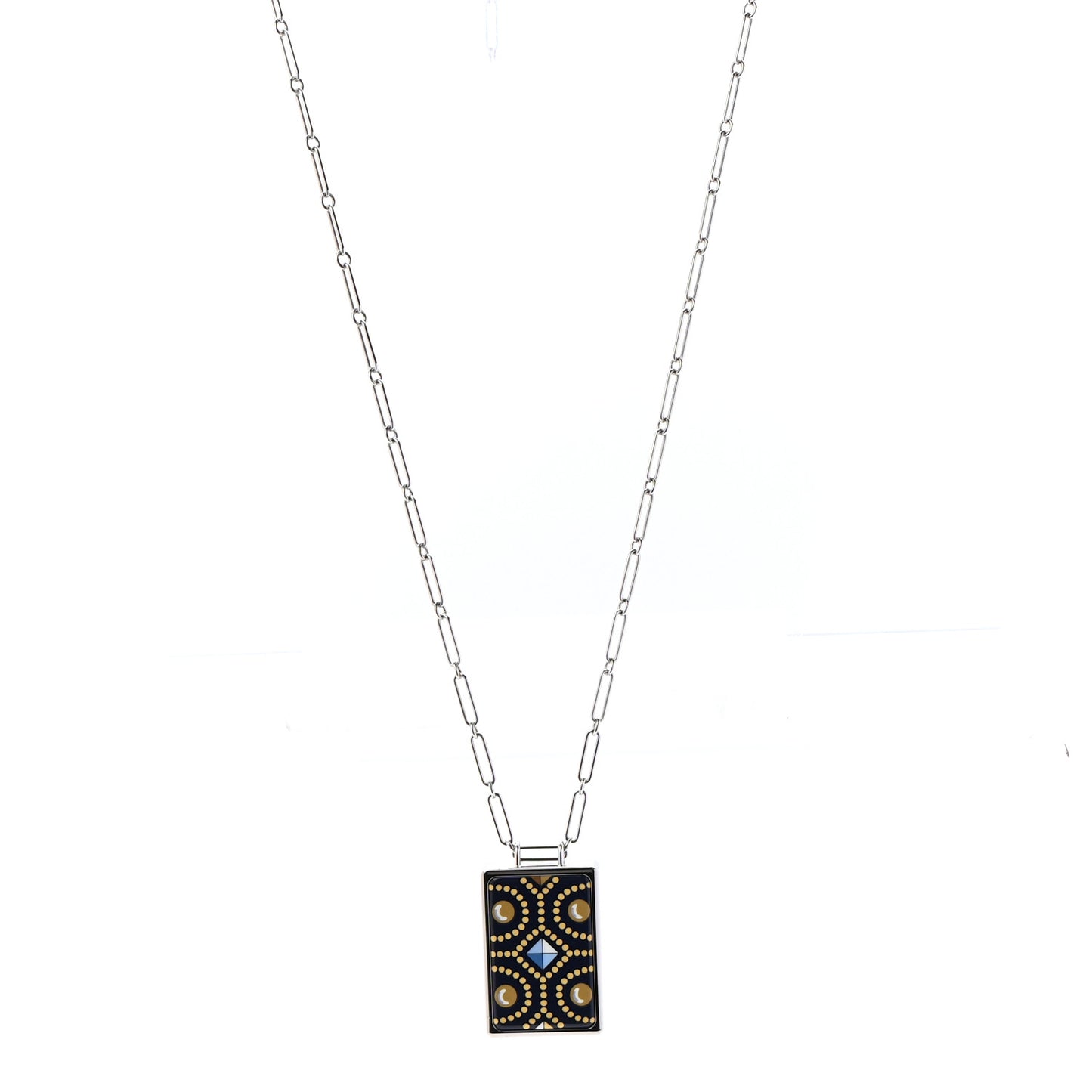 Palladium Enamel Colliers De Chiens Curiosite Dream Box Necklace
