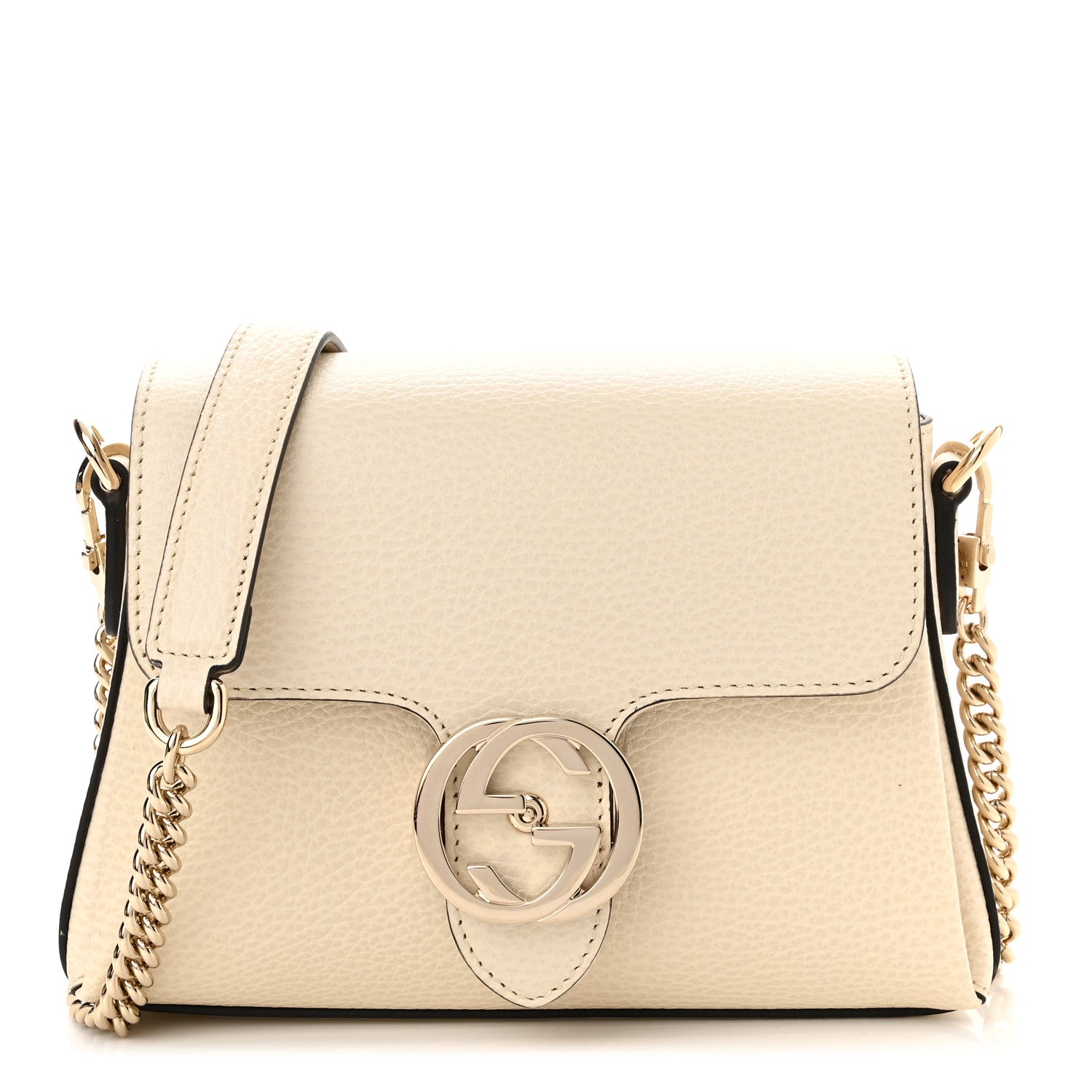 Gucci Dollar Calfskin Interlocking G Crossbody Bag Mystic White 1 of 10