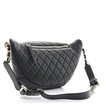 Chanel Calfskin Quilted Banane Waist Bag Fanny Pack Black 2 of 9