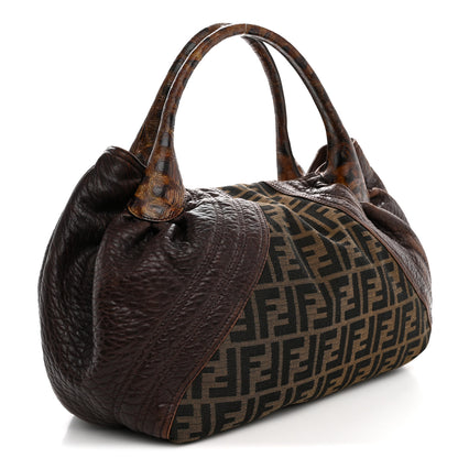 Fendi Zucca Nappa Nuvolata Vitello Tortuga Spy  Tobacco Moro 3 of 13
