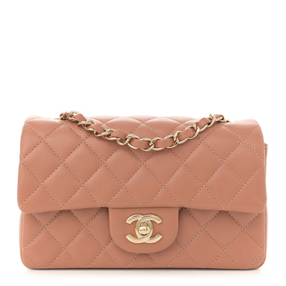 Chanel Lambskin Quilted Mini Rectangular Flap Brown 1 of 11