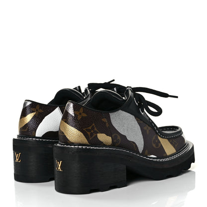 Louis Vuitton X LOL Monogram Calfskin Beaubourg Platform Derby Shoes 36 Gold Silver 4 of 9