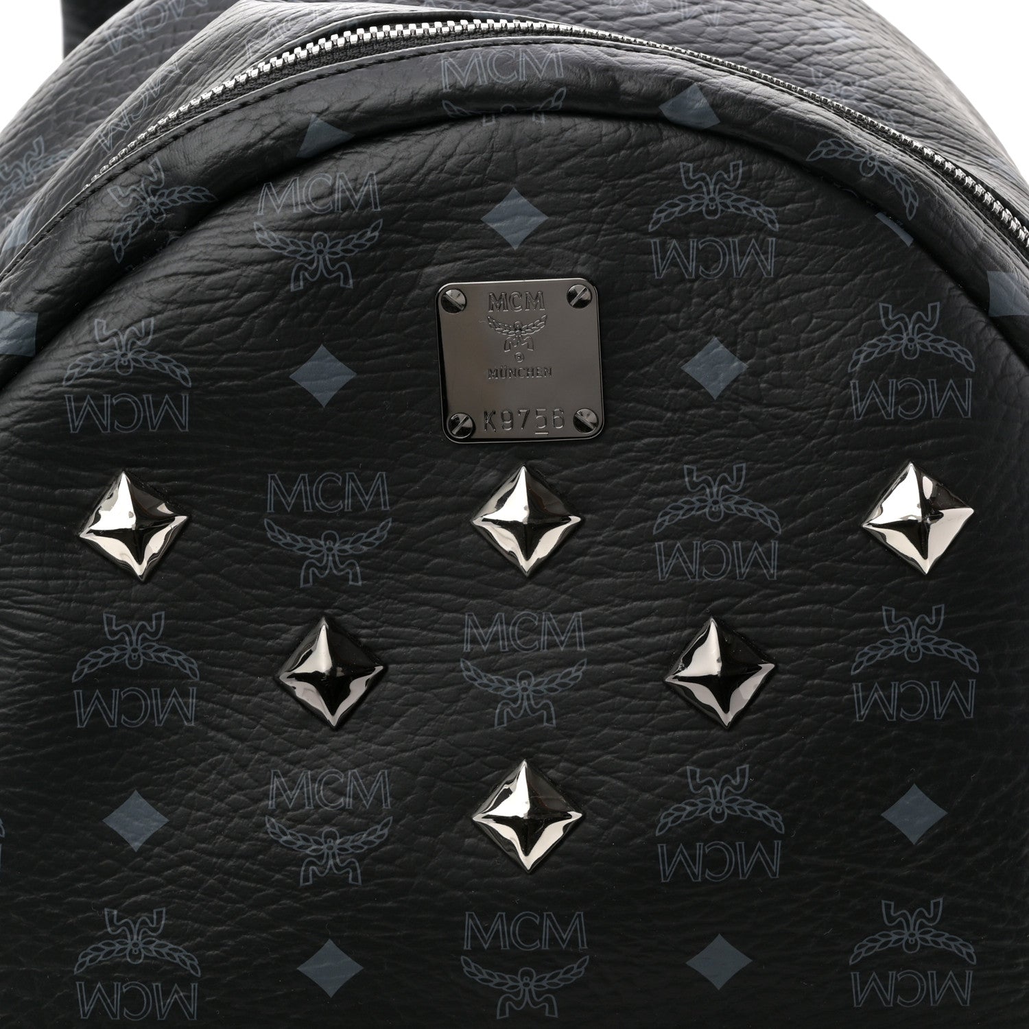 MCM Visetos Medium Sprinkle Stud Stark Backpack Black 7 of 11