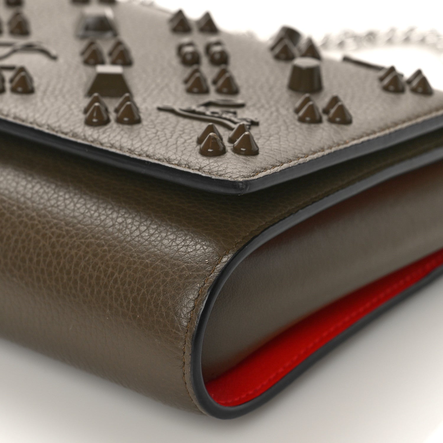 Christian Louboutin Calfskin Spikes Loubinthesky Paloma Clutch Silex 8 of 9