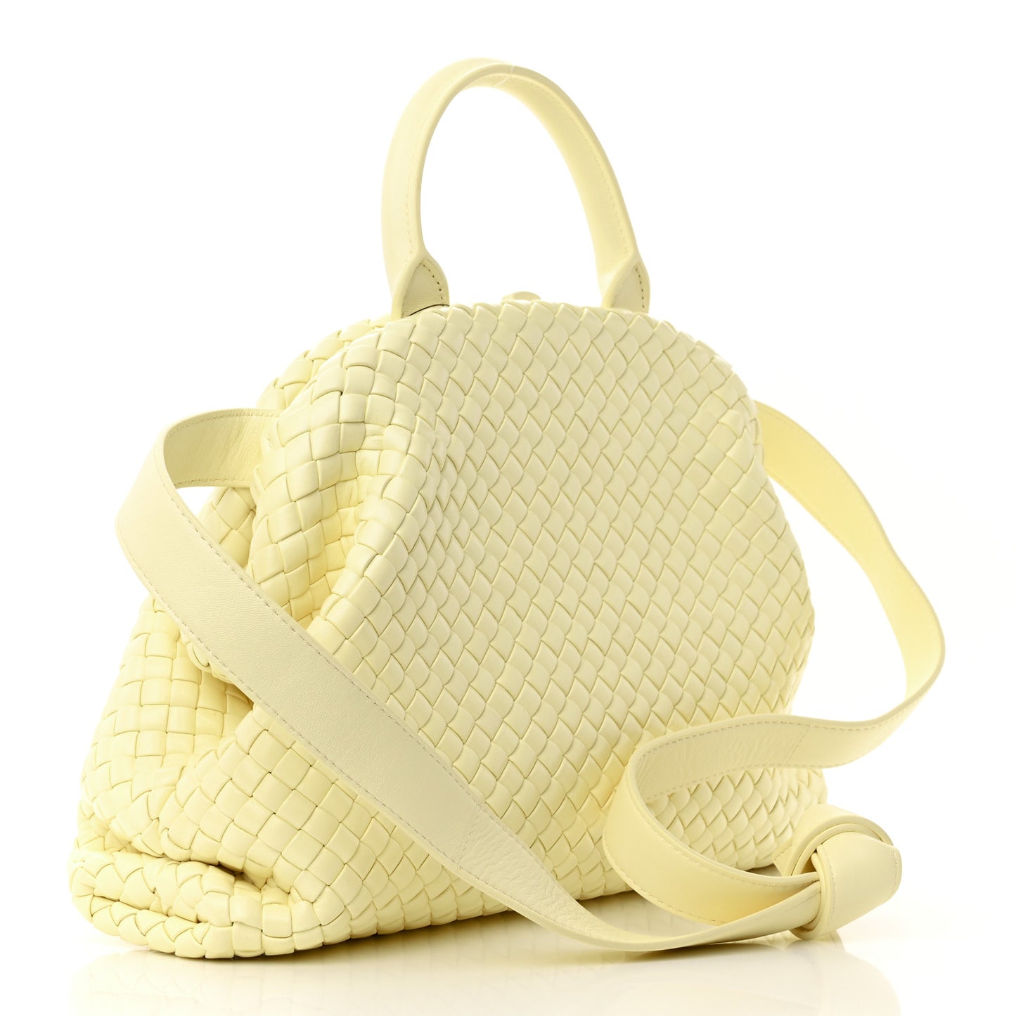 Nappa Intrecciato Small Padded The Handle Tote Zest Washed